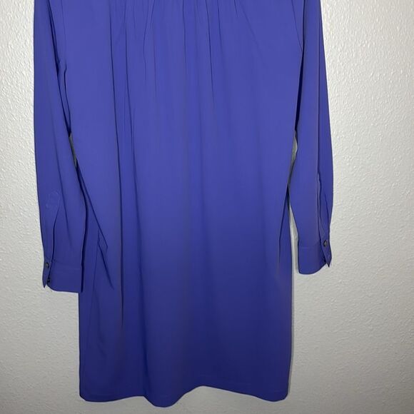 Loft Lavender Blue Button 3/4 Front Crew Neck Tunic Shirt Top Small - Picture 12 of 14